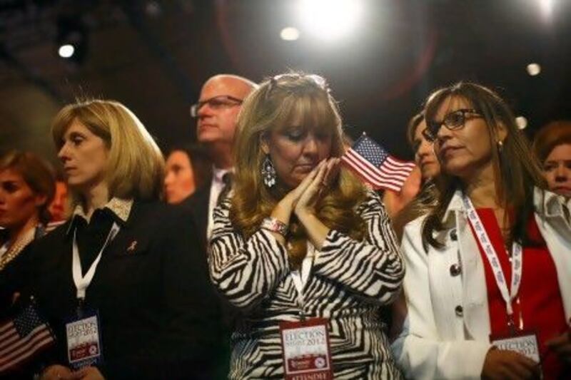 Mitt Romney's supporters are dejected as news trickles in that the Rebublican candidate was losing the election to Barack Obama.