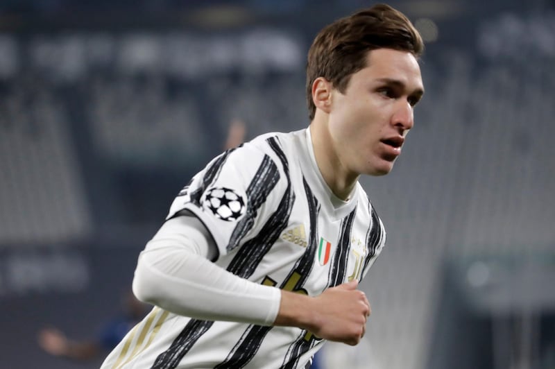 Juventus' Federico Chiesa levelled for Juve. PA