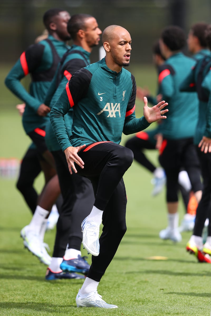 Liverpool midfielder Fabinho at the AXA Training Centre. Getty