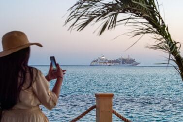 A cruise ship sailing off Saudi Arabia’s western coast. The kingdom is set to create 1 million jobs in its tourism sector by 2030. AFP
