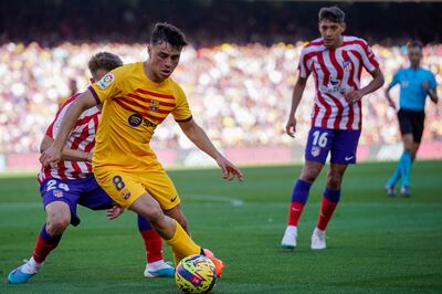Barcelona's Spanish midfielder Pedr. AP Photo