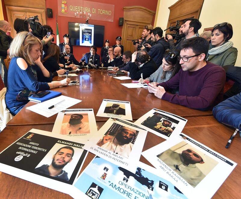 epa06634159 Pictures of an handout from Italian Police shows Elmahdi Halili, 23, an Italo-Moroccan accused of belonging to the Islamic State group in Turin, Italy, 28 March 2018. Police said, during a press conference, that Halili, had been planning to use trucks for attacks and seeking 'lone wolves' to carry them out.  EPA/Alessandro Di Marco