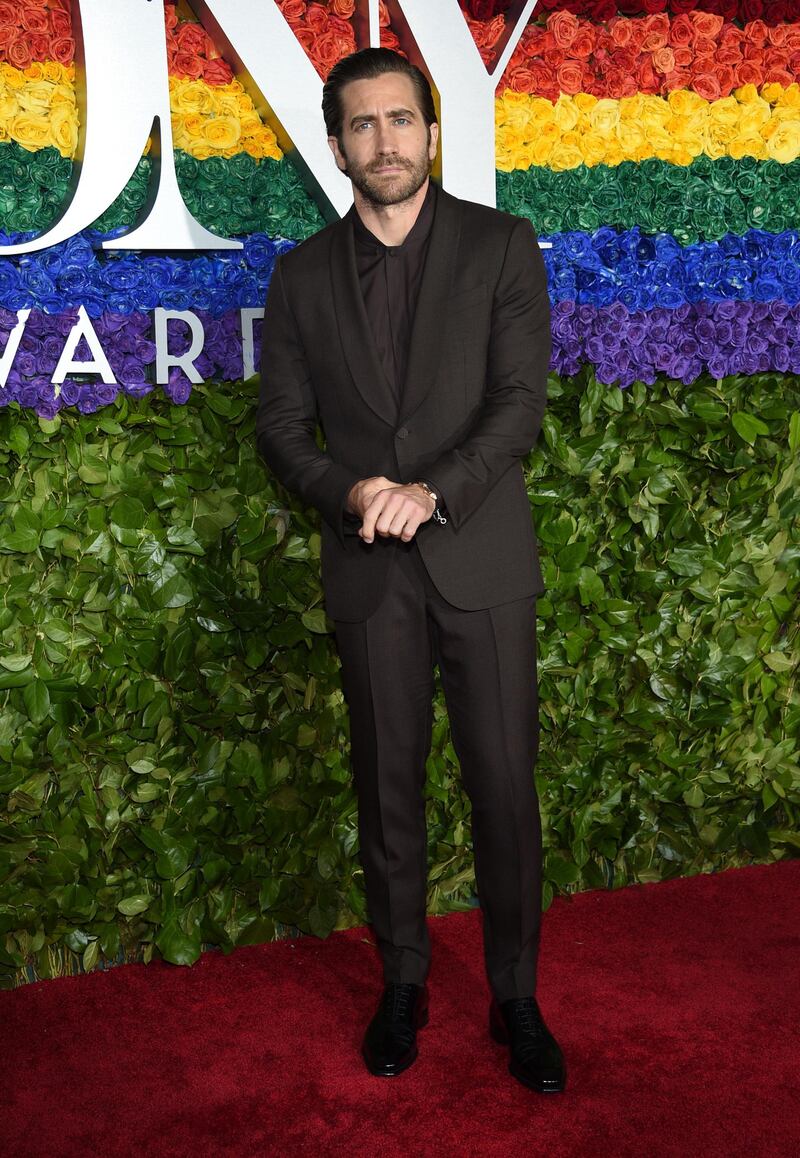 Jake Gyllenhaal arrives at the 73rd annual Tony Awards at Radio City Music Hall on June 9, 2019. AP