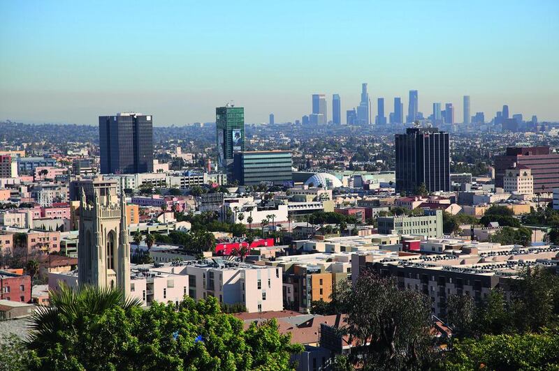 Hollywood and downtown skyline, Los Angeles, California. Wendy Connett/Robert Harding World Imagery/Corbis