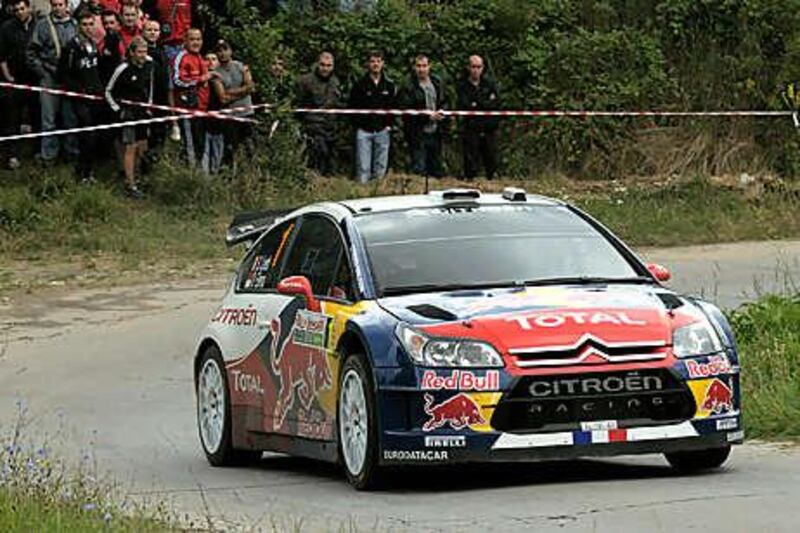 Sebastien Loeb during shakedown yesterday ahead of the WRC Rally of Bulgaria.