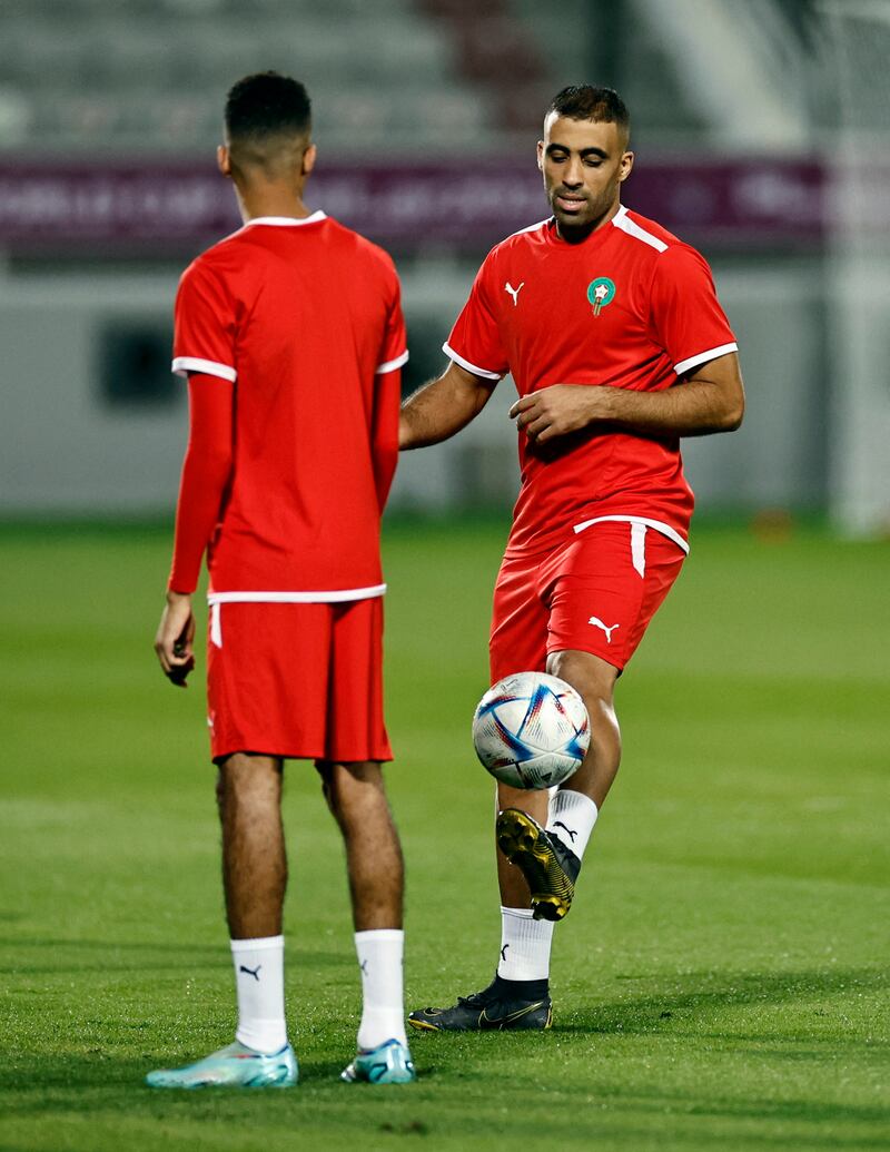 Morocco's Abderrazak Hamdallah during training. Reuters