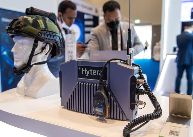 Exhibits at the Hytera stand. Victor Besa / The National