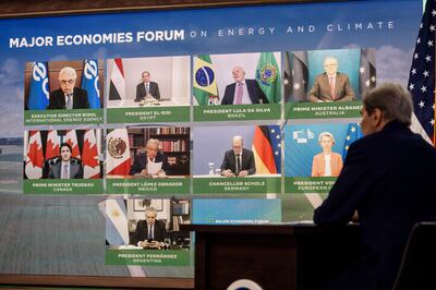 World leaders attend the virtual summit. EPA