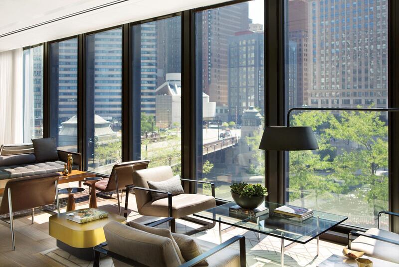Travelle lounge at The Langham, Chicago. Courtesy The Langham, Chicago