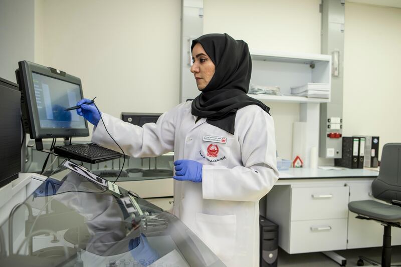 DUBAI, UNITED ARAB EMIRATES, 01 JULY 2017. Ebtisam Abdulrahman Alabdooli, Senior Expert of Toxicology at the Department of Forensic's laboratory Dubai Police HQ who has spoken about examples of cases where they thought a person died of natural causes but it turned out that the subject , who suffered from diabetes, was injected with a substance that increased diabetes levels in his body which in turn made him lose control while driving and dying as a result. (Photo: Antonie Robertson/The National) Journalist: Nawal Al Ramahi. Section: National.