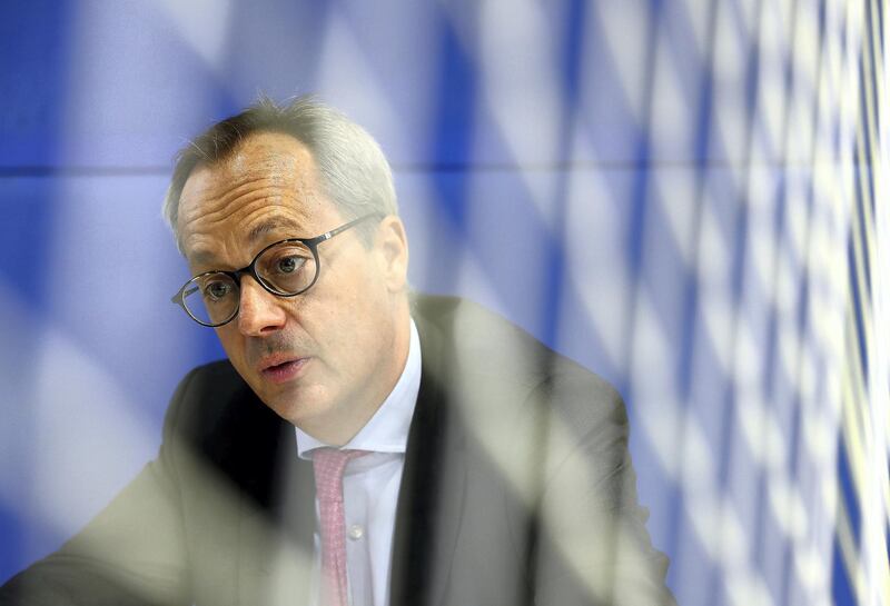 ABU DHABI , UNITED ARAB EMIRATES , JAN 16 – 2018 :- Jerome Pecresse , President & CEO , GE Renewable Energy during the interview at the World Future Energy Summit held at ADNEC in Abu Dhabi.  (Pawan Singh / The National) For Business. Story by Jennifer Gnana