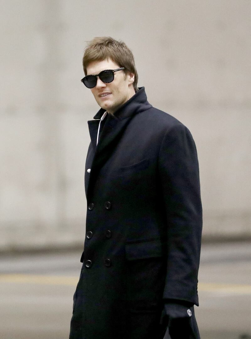 Brady arrives for Super Bowl LII on January 29, 2018, at the Minneapolis-St Paul International Airport in Minnesota. Getty
