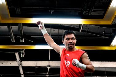 Manny Pacquiao is training hard for his fight against Keith Thurman on August 20. AFP
