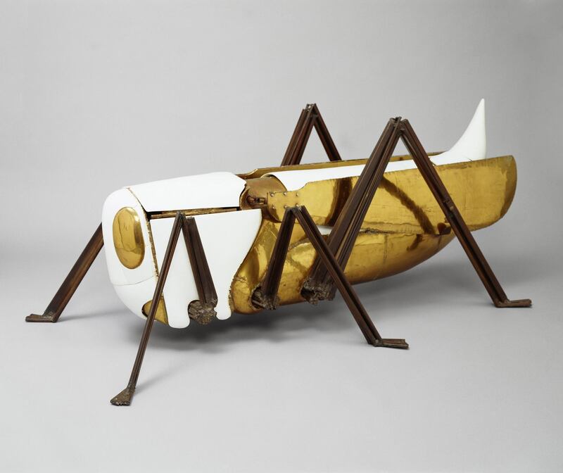 A wine cooler formed as a giant grasshopper, presented to Prince Philip by President Pompidou during a State Visit to France in 1972. Courtesy Royal Collection Trust