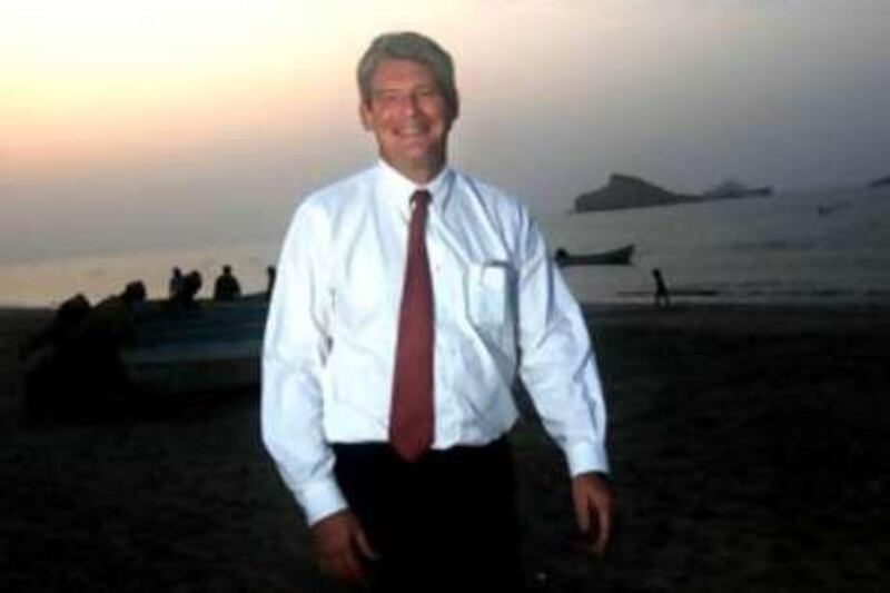 September 9, 2008 / Muscat /  Richard Russell, P.E. Managing Director and CEO of Phase one of the Blue City Company stands on the Point at the Blue City sight, from this point you can watch the sun rise and set near Muscat Oman September 14, 2008. (Sammy Dallal / The National) 






