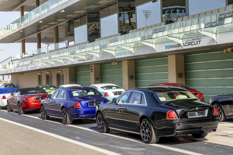 The cars await their drivers. Courtesy Abu Dhabi Motors
