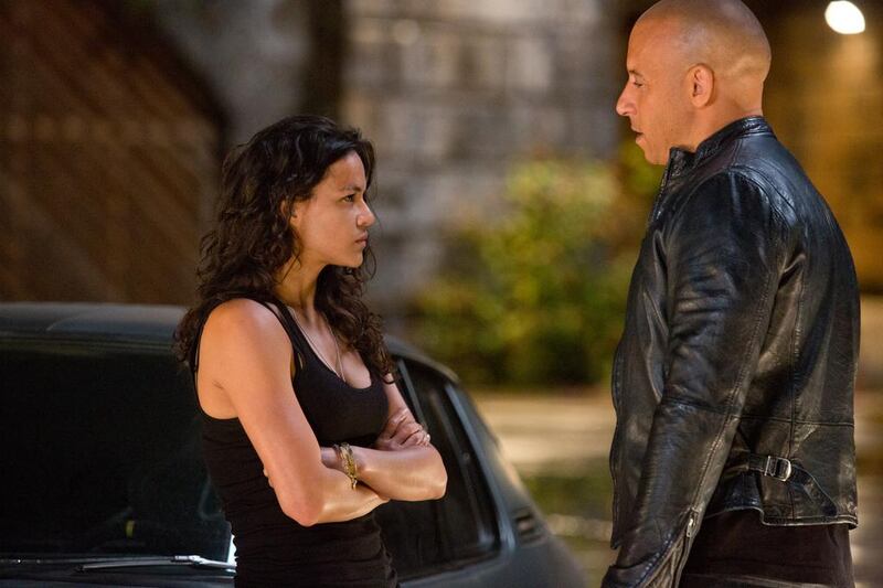 Michelle Rodriguez and Vin Diesel in Fast And Furious 6. Courtesy Universal 