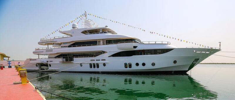 Umm Al Quwain-based superyacht builder Gulf Craft's biggest vessel, the Majesty 155. The company says the Maldives is a growing market for luxury craft. Victor Besa / The National