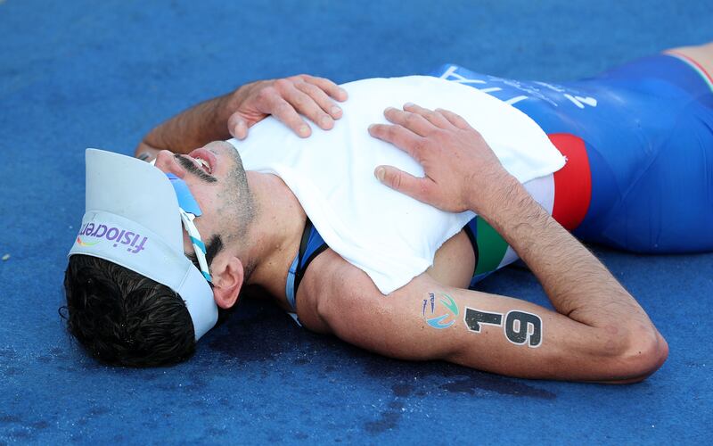 Michele Sarzilla after finishing the World Triathlon Championship Finals 