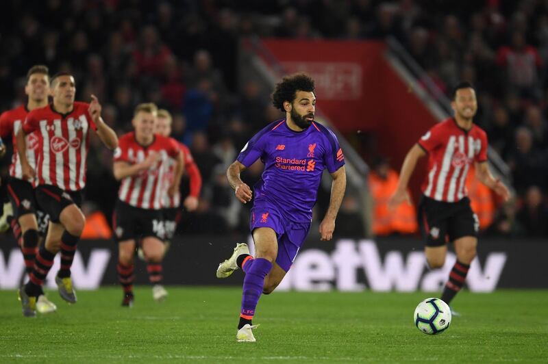 Right midfield: Mohamed Salah (Liverpool) – Ended his longest Liverpool goal drought in style with a classy and vital goal to put Jurgen Klopp’s side ahead at Southampton. Getty Images
