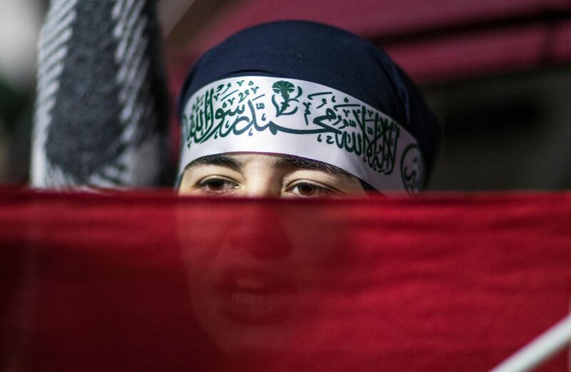 A woman shouts slogans against US President Donald Trump during a protest against the Israel in front of US Consulate in Istanbul, Turkey. Tolga Bozoglu/ EPA