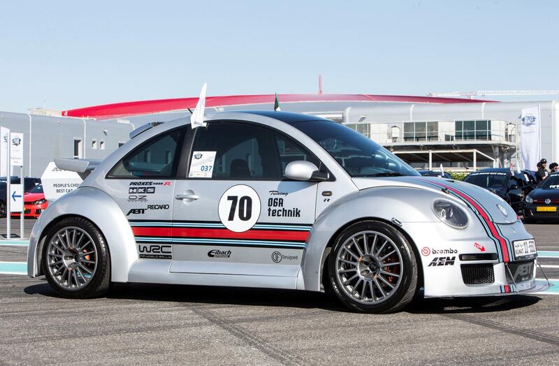 Abu Dhabi, UNITED ARAB EMIRATES - 2001 beetle cup edition stage2 plus owned by Emad Fahad at the VW Dub Drive event at Yas Marina Circuit.  Leslie Pableo for The National for Adam Workman's story