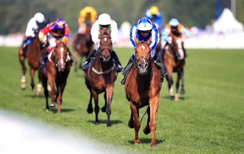Cleonte ridden by jockey Silvestre de Sousa on the way to winning the Queen Alexandra Stakes. Adam Davy / PA Wire