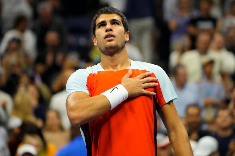 Carlos Alcaraz defeated Frances Tiafoe to reach the US Open final at Flushing Meadows on Friday, September 9, 2022. USA TODAY Sports