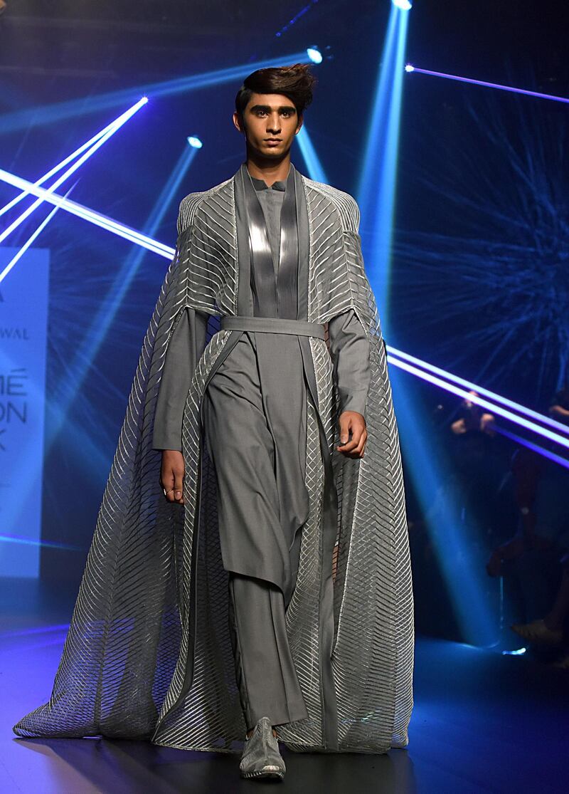 A modern twist on Indian menswear by Amit Aggarwal. AFP