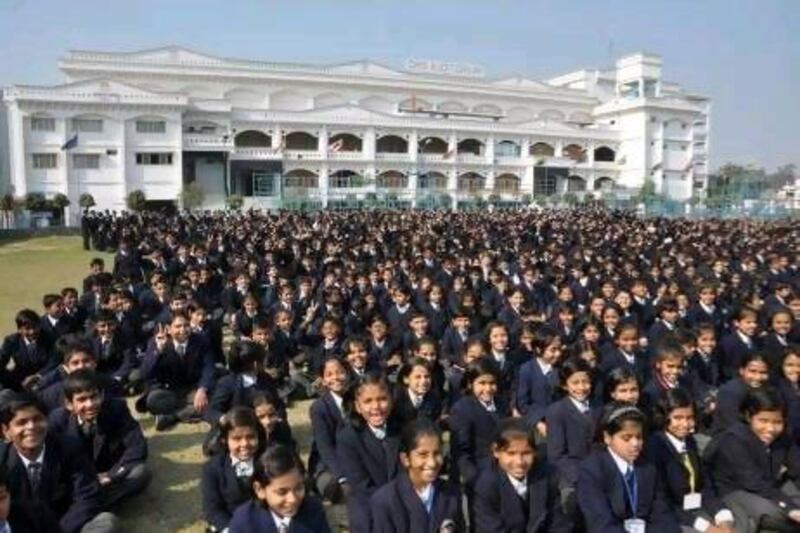 Pupils gather in front of the world’s biggest school. The latest edition of Guinness World Records awards the title to the City Montessori School in the Indian city of Lucknow with 39,437 registered pupils in the 2010-2011 academic year.