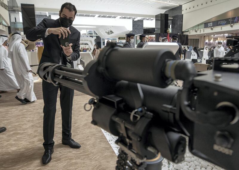 Abu Dhabi, United Arab Emirates, February 25, 2021.  Idex 2021 Day 5.
 The Profense Electric Canon.
Victor Besa / The National
Section:  NA/Stock Images