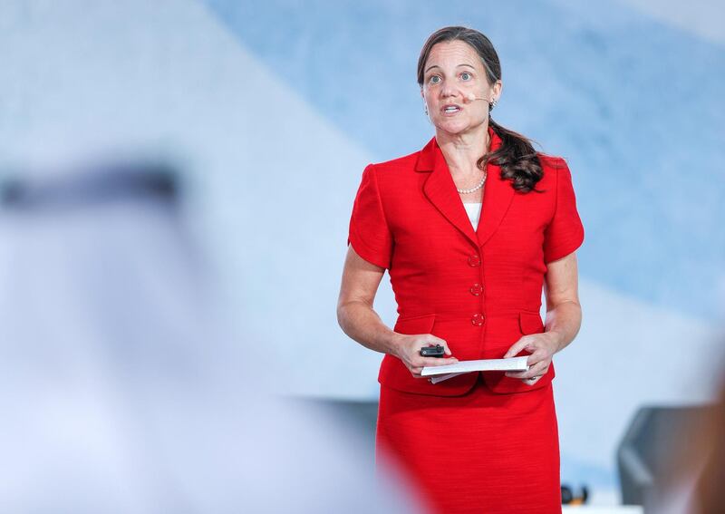 Abu Dhabi, United Arab Emirates, November 19 , 2019.  
Reaching the Last Mile Forum.
--Dr. Katey Owen, Director of Neglected Tropical Diseases, Bill & Melinda Gates Foundation.
Victor Besa / The National
Section:  NA
Reporter:  Dan Sanderson