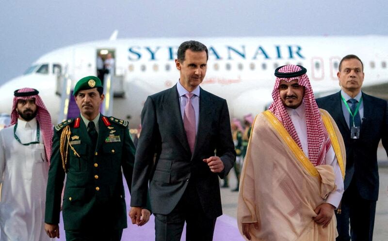 Syrian President Bashar Al Assad arrives in Jeddah to attend the Arab League last week. Reuters