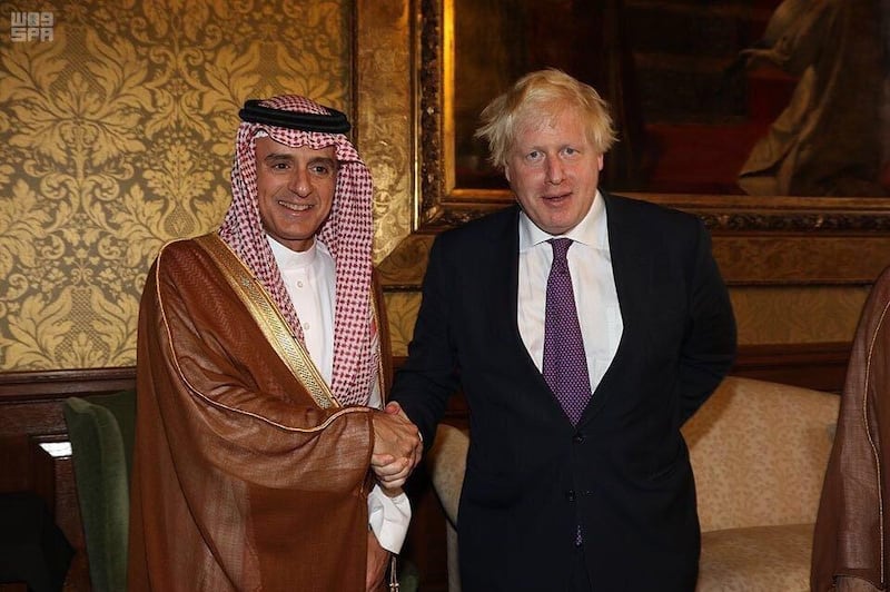 Saudi Arabia's foreign minister Adel al-Jubeir met with Boris Johnson during his time in London