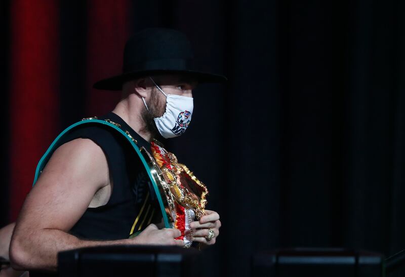 Tyson Fury arriving at the weigh-In. Reuters