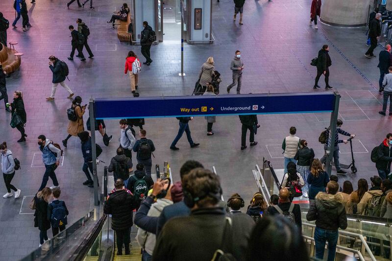 Commuters head to work in London. Employers are expected to raise salaries by 5 per cent this year as they struggle to fill vacancies. Bloomberg