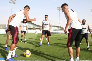 Manchester United train in Dubai. Courtesy @ManUtd / Twitter