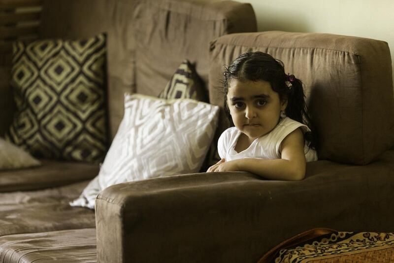Rama Al Khobi, 3, was the recipient of a cochlear implant through the Al Jalila Foundation's A’awen programme that provides medical treatment to those unable to afford quality healthcare. Christopher Pike / The National



