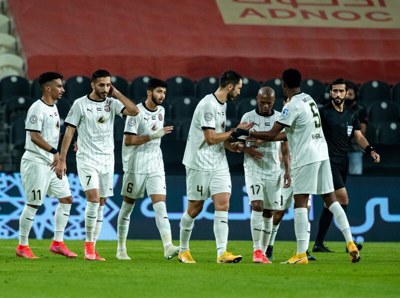 Al Jazira players during the first half. Victor Besa / The National