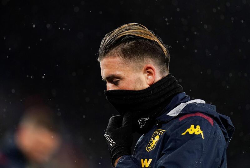 Jack Grealish before Aston Villa's match against Leicester City. Reuters