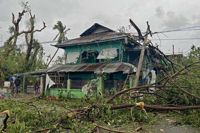 Devastation left by Cyclone Mocha in Kyauktaw, Myanmar. AFP