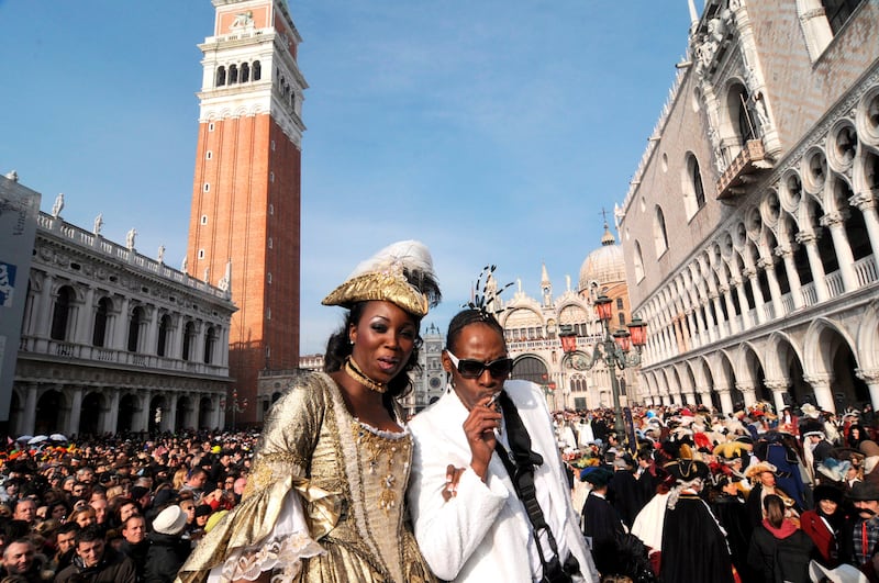 Coolio and his wife at the Venice Carnival in Italy in 2008. EPA