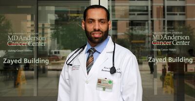 Dr Humaid Al Shamsi, at the MD Anderson Cancer Center in Texas. Photo: Handou