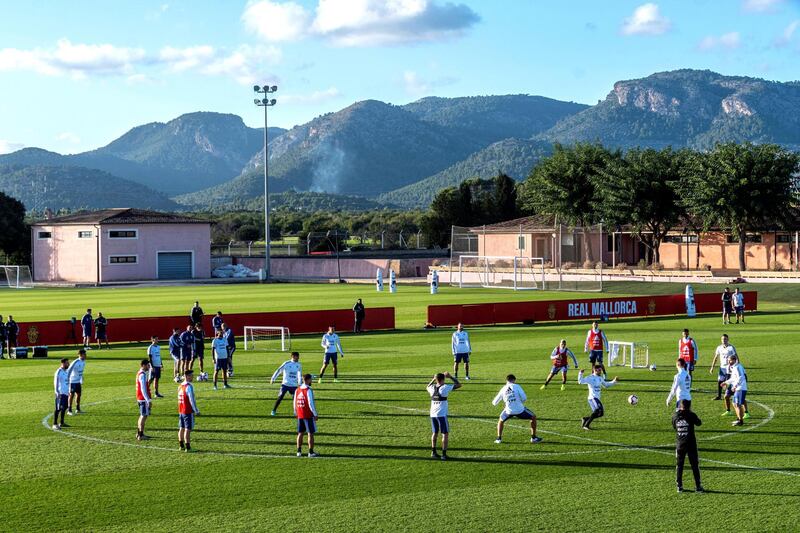 Argentina's football team training on the Spanish island of Mallorca on Tuesday, November 12. EPA