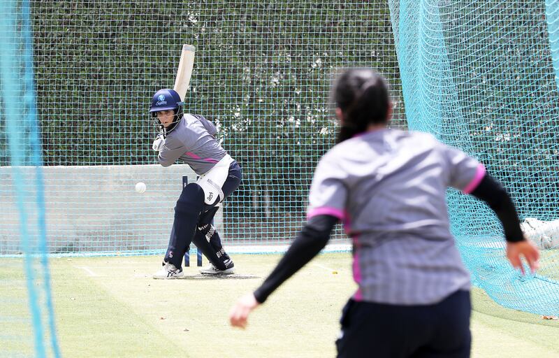 Maryam Omar during the training session at the ICC Academy in Dubai. 