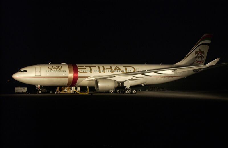 An Etihad jet prepares to make the airline's first flight in 2003. Photo: Etihad
