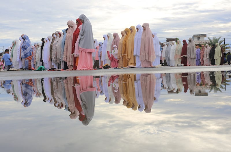 Worshippers at Baitul Makmur Grand Mosque, during Eid Al Adha celebrations in Meulaboh, West Aceh, Indonesia. Reuters