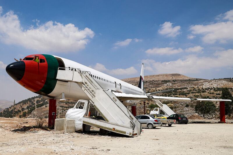 Atallah and Khamis Al Sairafi are calling their project The Palestinian-Jordanian Airline Restaurant and Coffee Shop Al Sairafi Nablus.