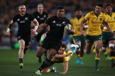 Waisake Naholo, centre, is a doubt for the Rugby World Cup due to a knee injury. Getty
