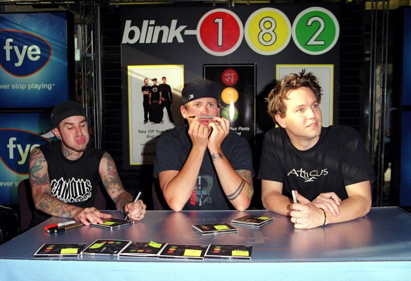 Blink 182 promote their record 'Take Off your Pants and Jacket' in New York City in 2001. James Devaney / WireImage